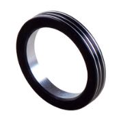 TRBG-B/S Trim Ring Butt-Black with Silver Grooves